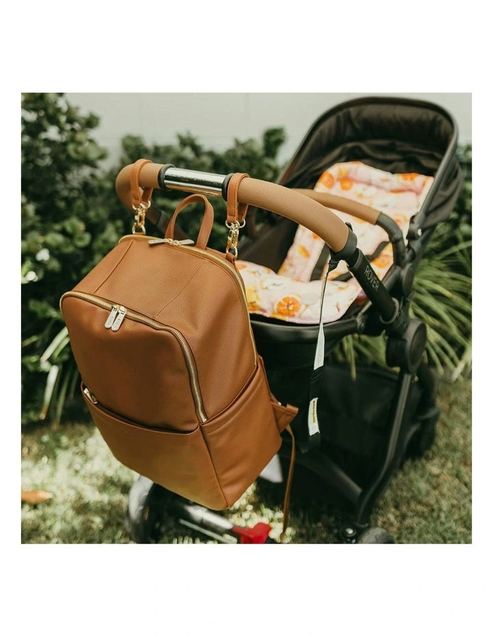 Multitasker Nappy Backpack - Chestnut Brown Vegan Leather