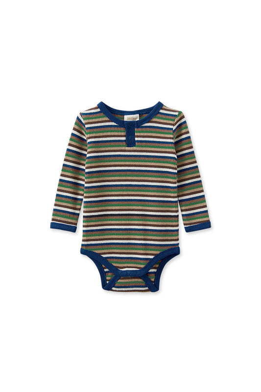 Boys Waffle Stripe Bubbysuit