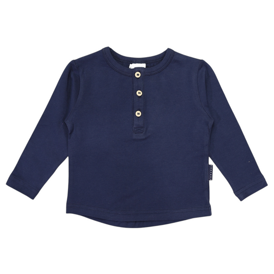 Essential Henley Tee Navy