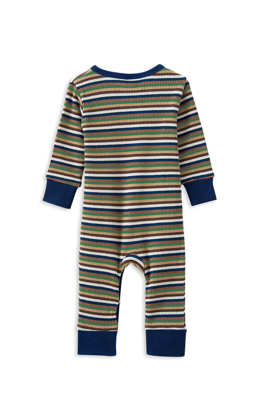 Boys Waffle Stripe Henley Romper