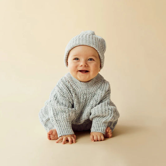 Moss Speckle Organic Knitted Hat