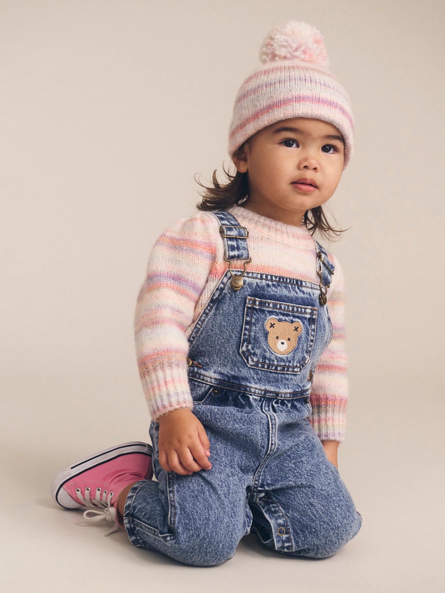 Rainbow Stripe Knit Beanie