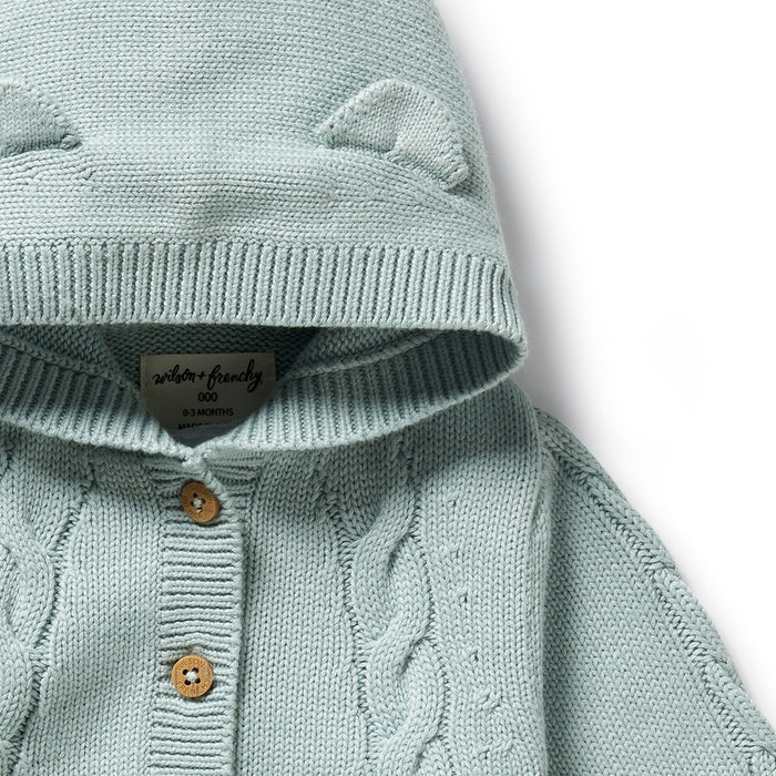 Duck Egg Organic Knitted Cable Jacket