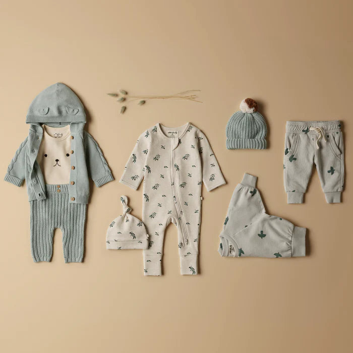Duck Egg Organic Knitted Cable Jacket