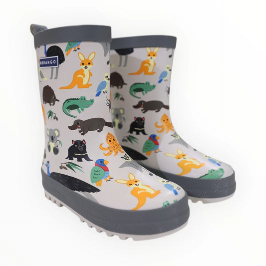 Australian Animal Printed Gumboot Grey