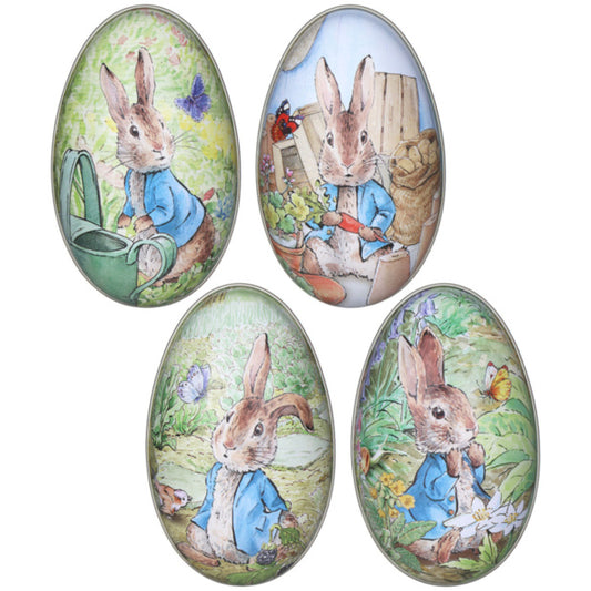 Peter Rabbit Assorted Medium Egg-Shaped Tin