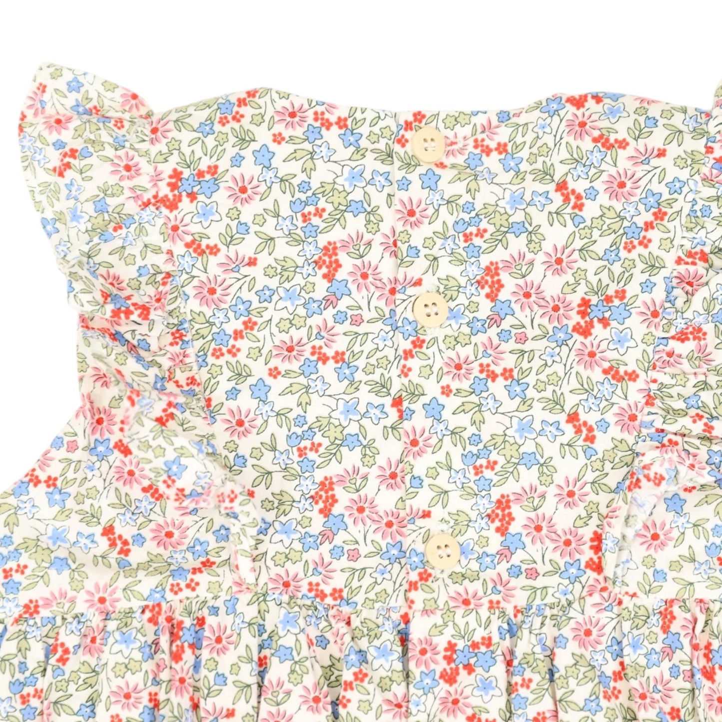 Floral Smocked Sunsuit Red Floral