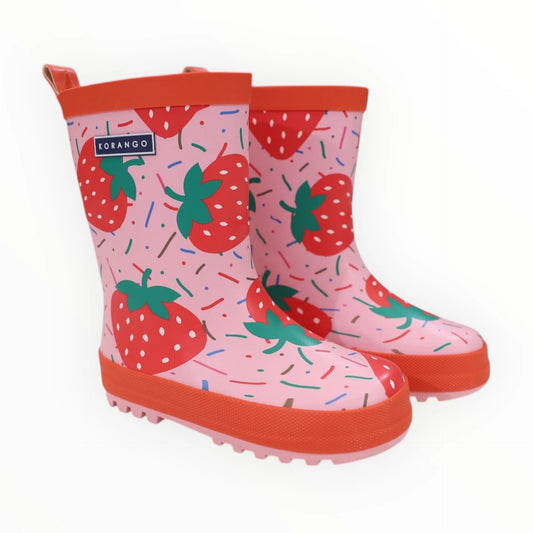 Strawberries & Sprinkles Gumboot Pink
