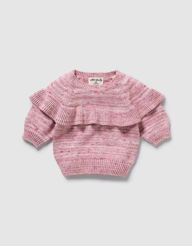 Rhubarb & Cream Ruffle Jumper