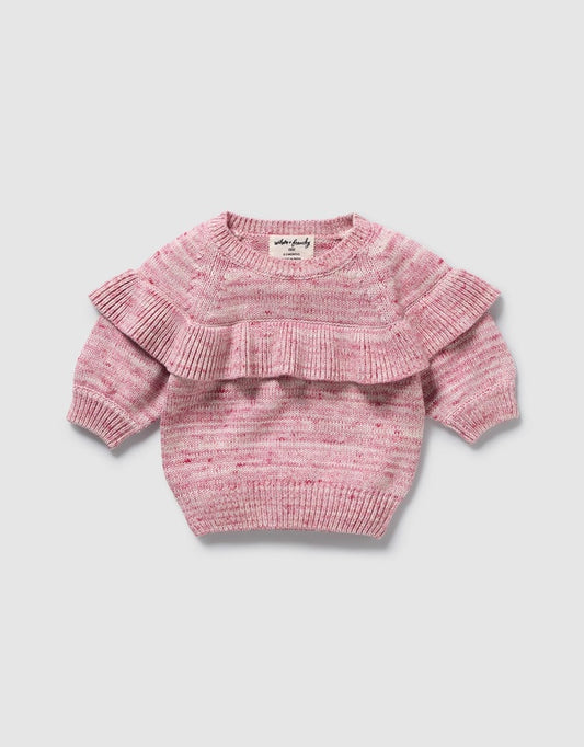 Rhubarb & Cream Ruffle Jumper