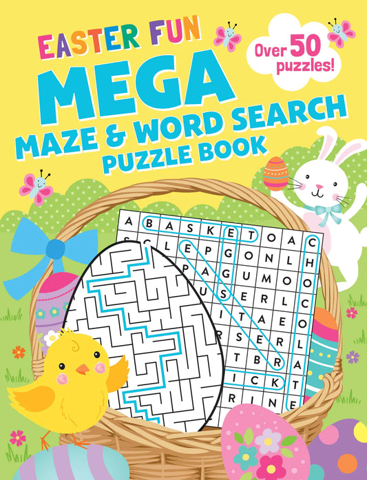 Mega Colouring Book - Easter Mega Maze & Word Search