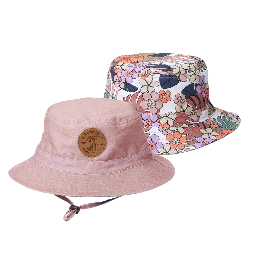 REVERSIBLE BUCKET HAT Tropical Floral Willow & Reed