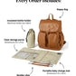 Faux Leather Nappy Backpack - Tan