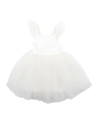 PARTY WHITE GLITTER TULLE DRESS 3-7YRS