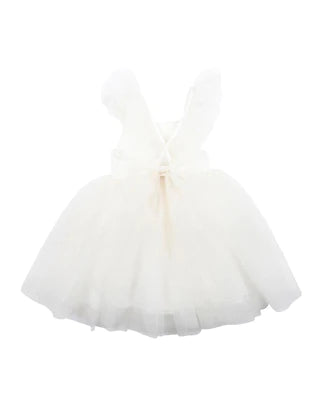 PARTY WHITE GLITTER TULLE DRESS 3-7YRS