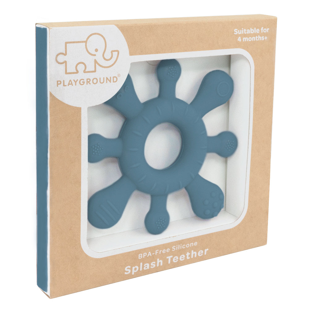 Silicone Splash Teethers | Steel Blue