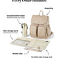 Dimple Faux Leather Nappy Backpack - Oat