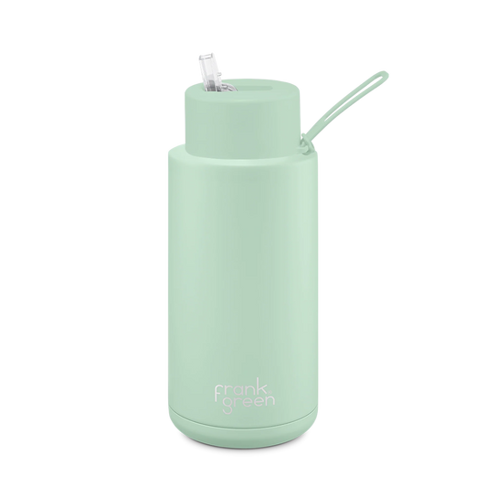 Frank Green 1L Ceramic Reusable Bottle with Straw | MINT GELATO