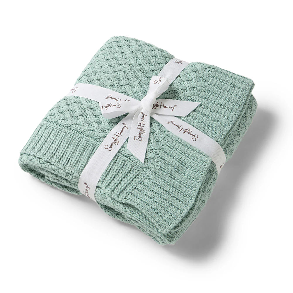 Sage - Diamond Cot Blanket