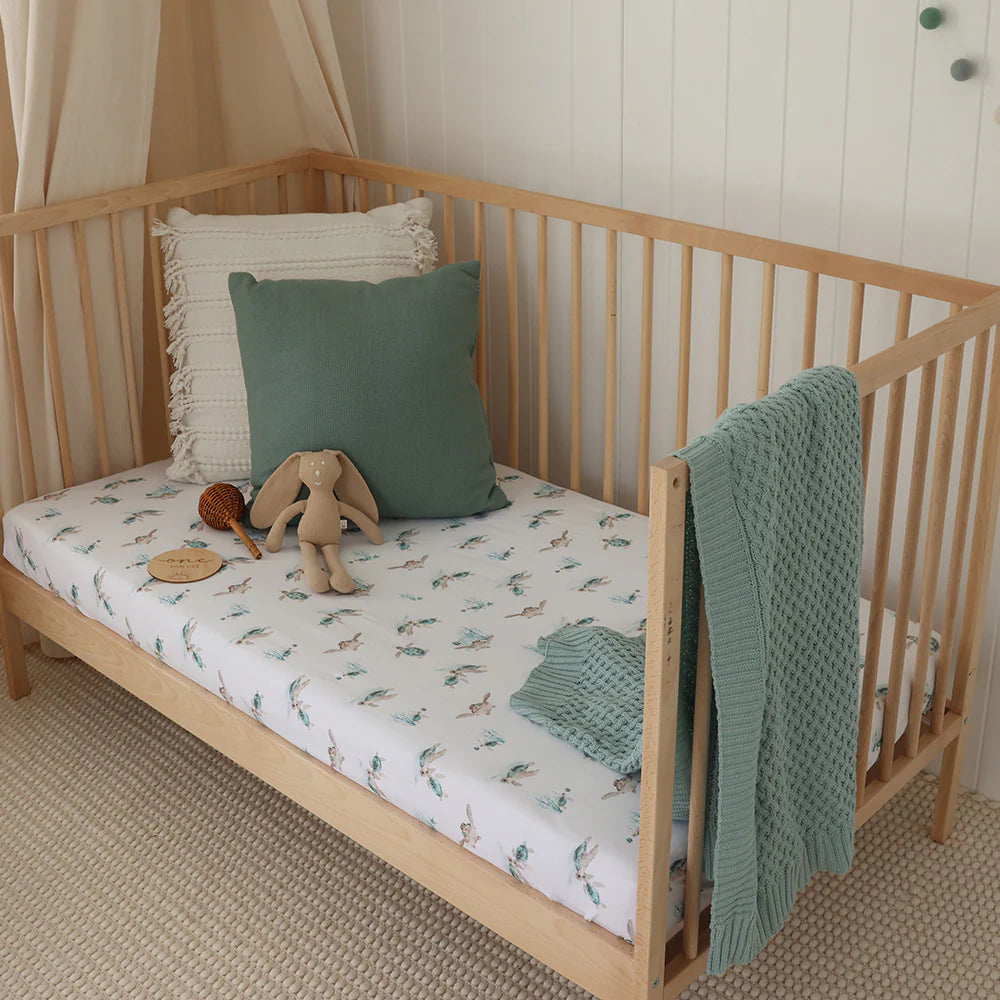 Sage - Diamond Cot Blanket