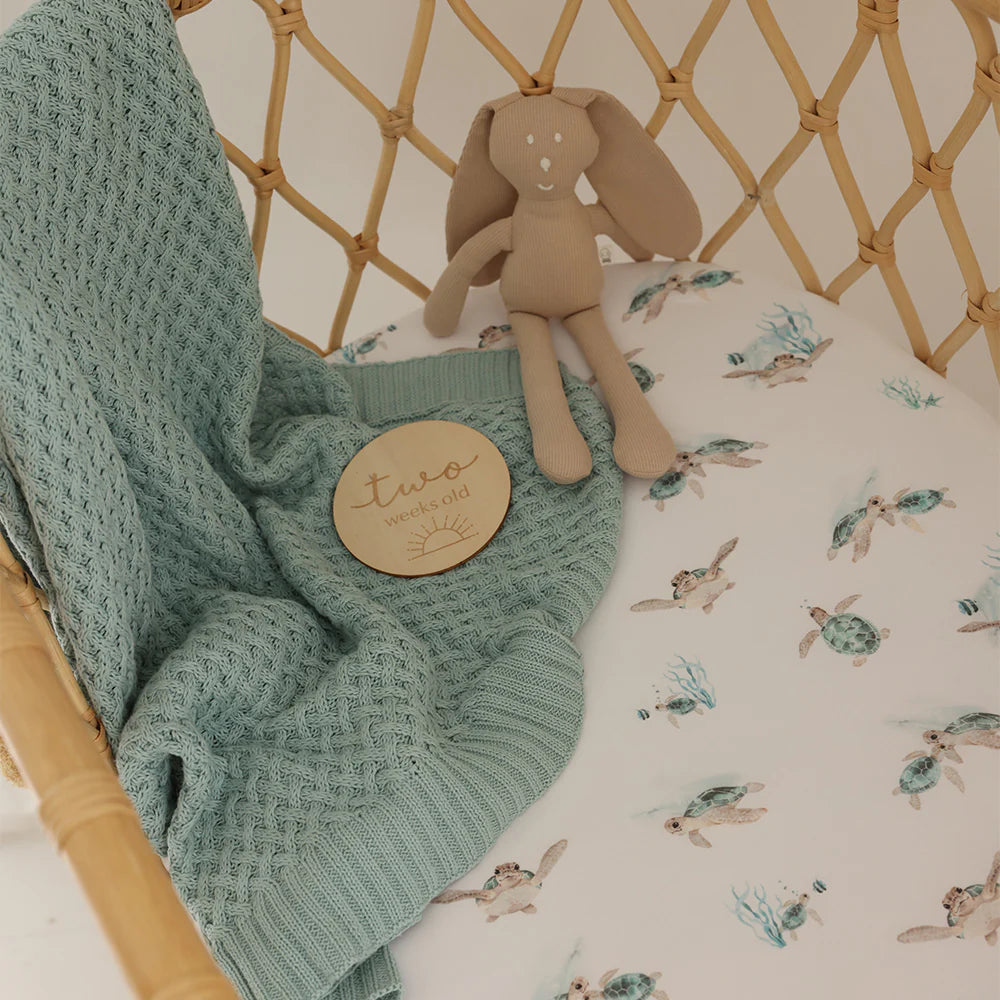 Sage - Diamond Cot Blanket