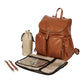 Faux Leather Nappy Backpack in Tan Complete
