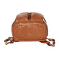 Faux Leather Nappy Backpack in Tan Bottom