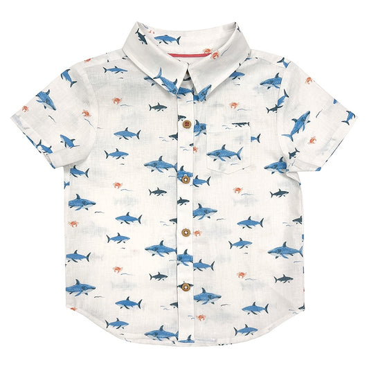 Ocean Print Linen Shirt