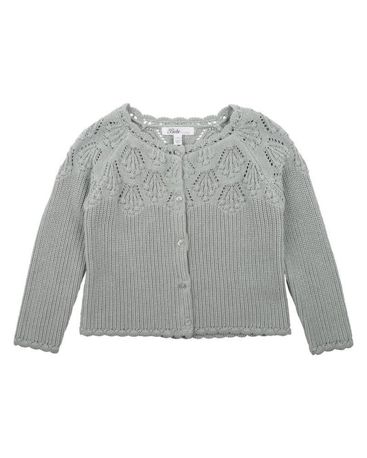 PISTACHIO GREEN KNITTED CARDIGAN 3-7 YRS