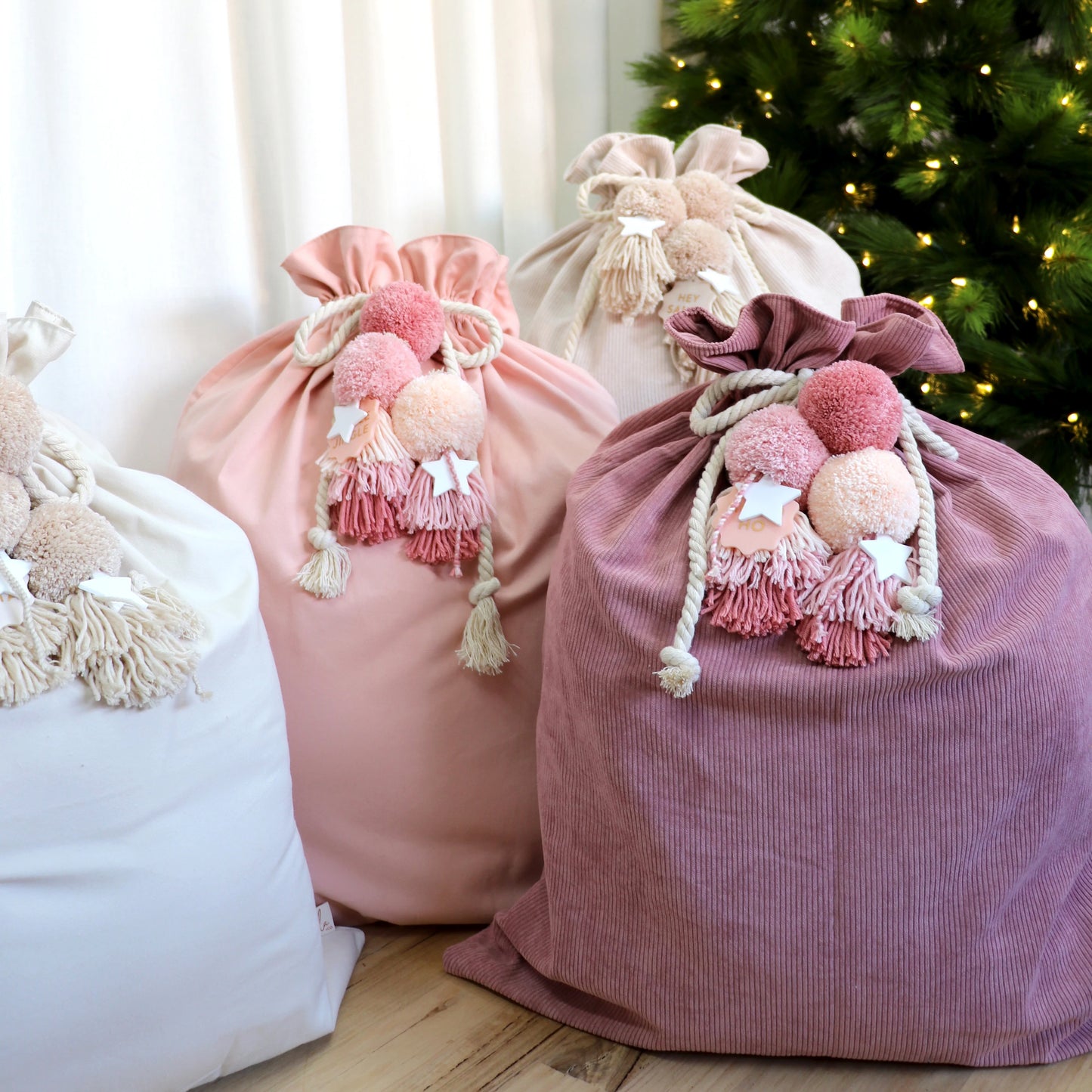 Soft Pink // Cotton Santa Sack