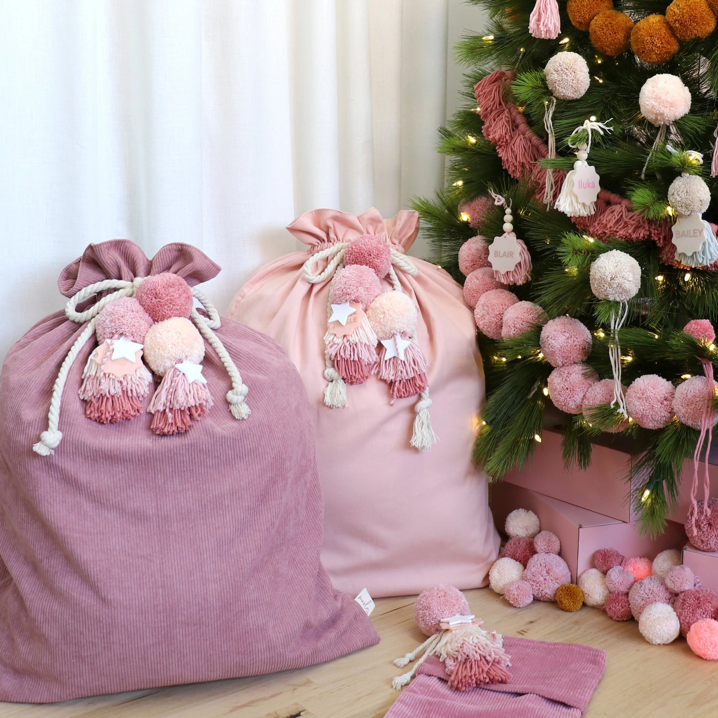 Soft Pink // Cotton Santa Sack