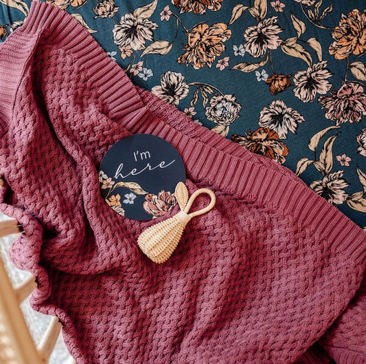 Mauve | Diamond Knit Blanket