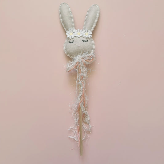 Flower Crown Bunny Wand (White)