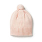 BIRDY FLORAL Knitted Mini Cable Hat Blush
