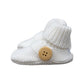 Knitted Button Bootie White