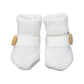 Knitted Button Bootie White