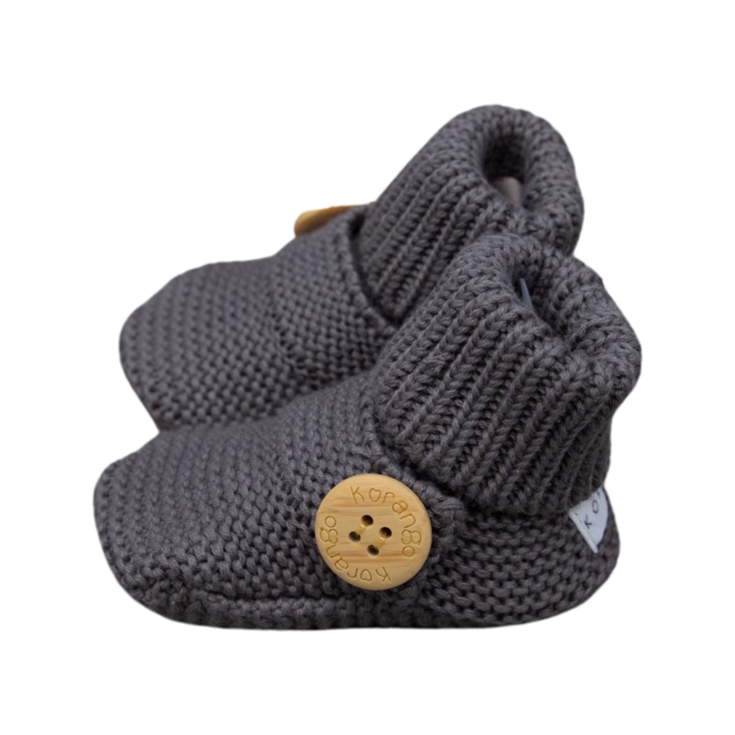 Knitted Button Bootie Charcoal