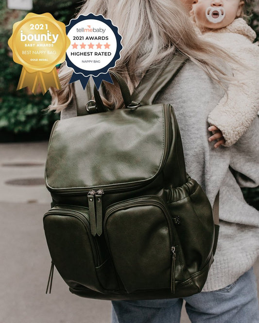 OiOi | Faux Leather Backpack - Olive