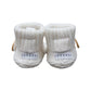 Knitted Button Bootie White