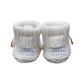 Knitted Button Bootie White